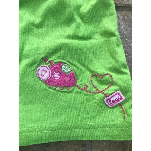 Girl's Size 9M 6-9 Months Two Piece Green Carter's Ladybug Embroidered Top + DC - Picture 5 of 7